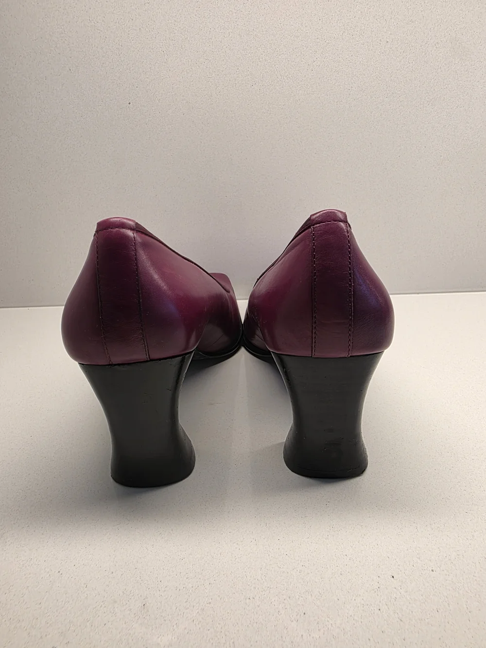 Anne Klein Plum Leather Square-Toe Pumps